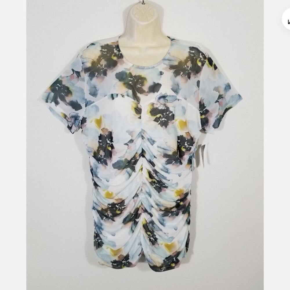 TORRID Size 2 Mesh Ruched Top Blouse 6483E1M